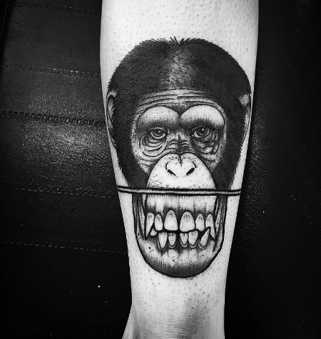 Tattoos - monkey face - 127130
